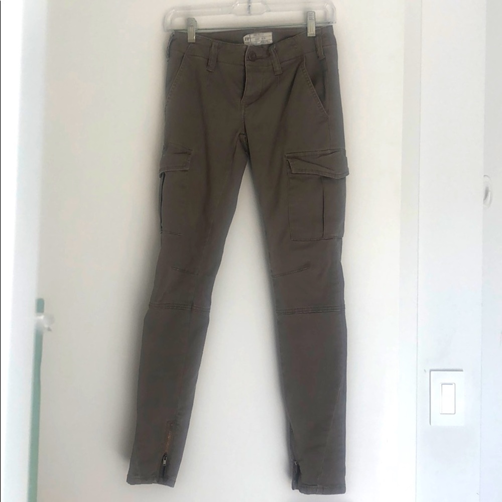 Gray Free People Slim Cargo Pants
